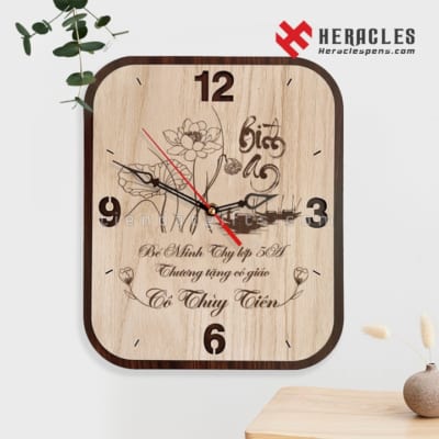 Quà Tặng Kỷ Niệm Ra Trường - Quà Họp Lớp 2 Đồng hồ gỗ treo tường khắc tên Thầy cô giáo, – Quà tặng tri ân 20/11, Kỷ Niệm Ra Trường, Họp Lớp, Ngày Về Trường