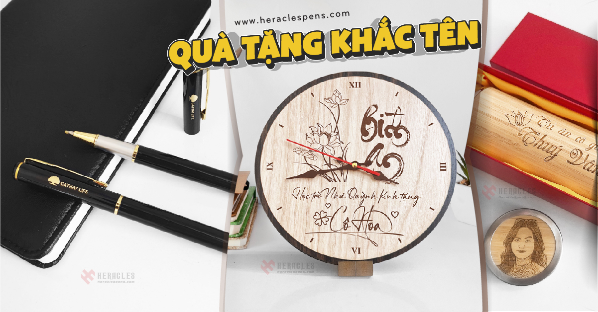 Quà tặng khắc tên chữ theo yêu cầu