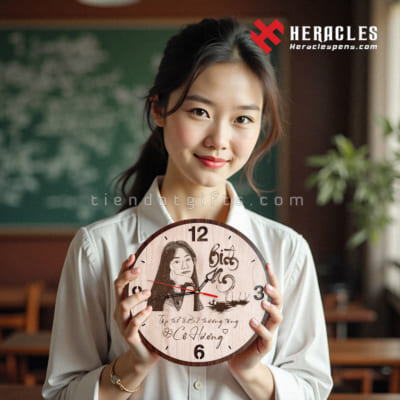 Đồng Hồ Gỗ Khắc Tên – Món Quà Tri Ân Cô Giáo Gửi Gắm Thời Gian 7 Đồng hồ gỗ khắc hình cô giáo trẻ và lời tri ân – Quà tặng 20/11 ý nghĩa từ học sinh