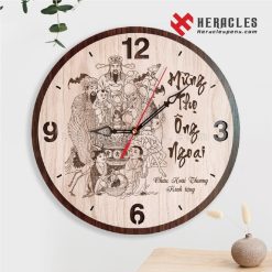 Đồng Hồ Gỗ – Quà Tặng Sinh Nhật, Mừng Thọ Ông Bà Nội Ngoại Trang Trọng 8 Đồng hồ gỗ khắc hình Tam Đa Phúc Lộc Thọ - Quà tặng mừng thọ, quà tặng phong thủy độc đáo