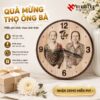 Đồng Hồ Gỗ – Quà Tặng Sinh Nhật, Mừng Thọ Ông Bà Nội Ngoại Trang Trọng 21 Chi tiết đồng hồ gỗ khắc hình ông bà làm quà sinh nhật độc đáo, chất liệu gỗ tự nhiên vân đẹp, miễn phí thiết kế demo theo ảnh thật của khách hàng.