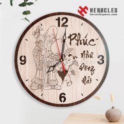 Đồng Hồ Gỗ – Quà Tặng Sinh Nhật, Mừng Thọ Ông Bà Nội Ngoại Trang Trọng 7 Đồng hồ gỗ treo tường khắc Phúc Lộc Thọ, cảnh sen hạc - Quà tặng mừng thọ, phong thủy sang trọng