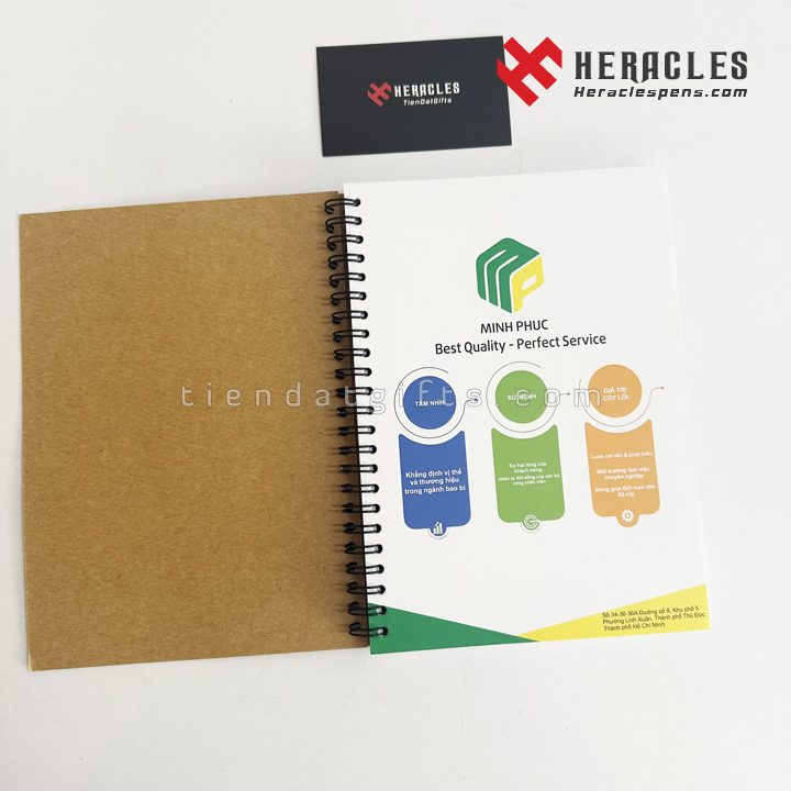 In Sổ Tay Lò Xo – Sổ Giấy Kraft In Logo Quà Tặng Sự Kiện Doanh Nghiệp 12 sổ tay lò xo in logo công ty OasisConcept