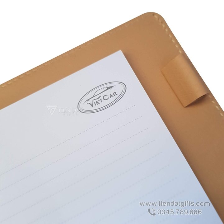 In Sổ Tay Theo Yêu Cầu TPHCM – Sổ Da Bìa Còng Cao Cấp Dập Logo Việt Car Mẫu sổ tay bìa còng in logo dùng làm quà tặng khách hàng TPHCM