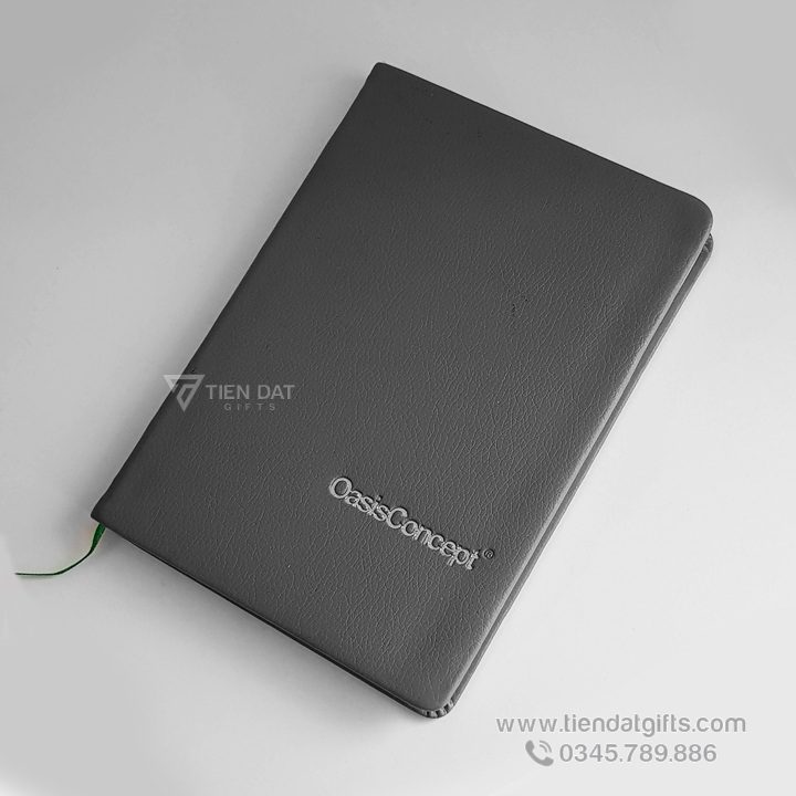 Quà Tặng Sinh Nhật Sếp Nam 210 sổ da dán gáy in logo OasisConcept