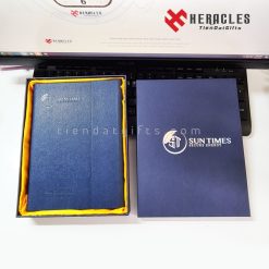 Sổ tay bìa da cao cấp in logo Sun Times làm quà tặng doanh nghiệp tại Tiến Đạt Gifts