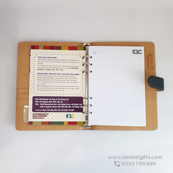 Sổ Bìa Da A5 – Sổ Tay Bìa Còng Cao Cấp In Logo Công Ty Mt.H Paints 9 Sổ tay khắc tên và logo theo bộ nhận diện thương hiệu