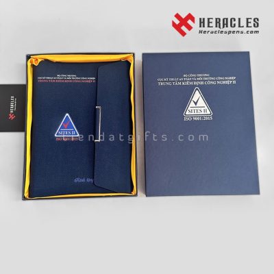 sổ tay doanh nghiệp cao cấp bìa gập 3 in logo Sites II