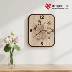 Đồng hồ gỗ khắc Phật – Quà tặng phong thủy mang lại Bình An và May Mắn 6 Đồng hồ gỗ treo tường khắc đầu Phật và câu chúc Nguyện cho ai thấy Phật được nhiều bình yên. Đồng hồ gỗ khắc chữ theo yêu cầu, quà tặng Phật giáo.
