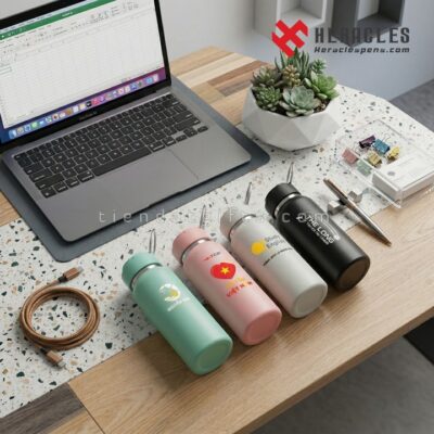 Dịch vụ in logo lên bình giữ nhiệt sắc nét chuyên nghiệp với quy trình in ấn hiện đại đảm bảo logo không bong tróc và bền bỉ trong suốt quá trình sử dụng