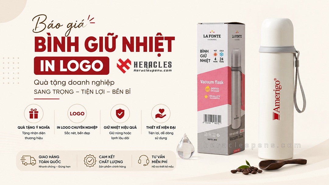 Báo giá bình giữ nhiệt in logo và các lưu ý quan trọng khi đặt hàng
