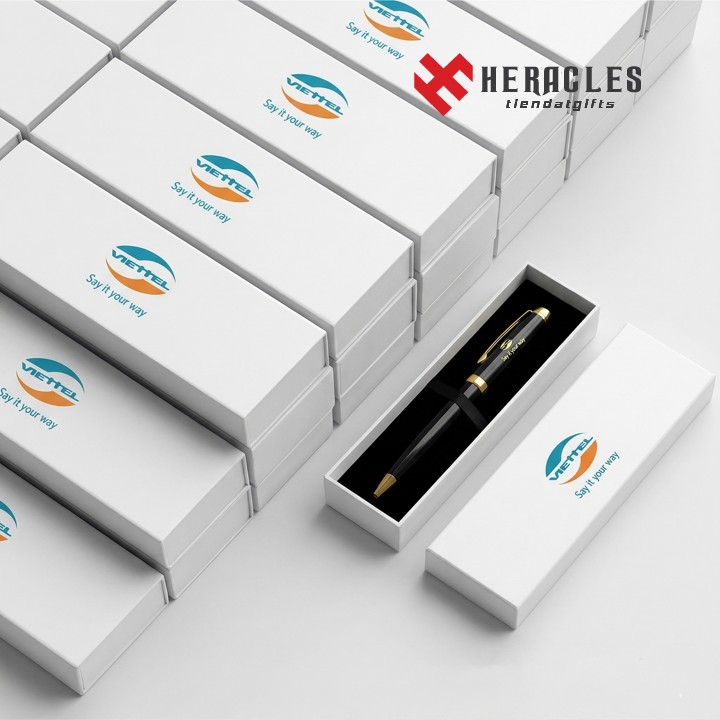Mẫu quà tặng bút khắc tên và khắc logo theo yêu cầu doanh nghiệp, thiết kế demo miễn phí chuyên nghiệp, giải pháp quà tặng tặng đối tác số lượng lớn.
