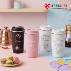 Ly giữ nhiệt in logo khắc tên cá nhân hóa độc đáo bằng công nghệ laser sắc nét trên nền inox 304 cao cấp giá sỉ tốt nhất cho khách hàng lẻ và doanh nghiệp.