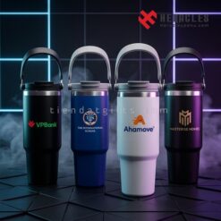 Xưởng gia công ly giữ nhiệt in logo theo yêu cầu LGN 010 nhiều màu sắc đa dạng kèm nắp chống trào và khả năng giữ lạnh 12h cho giới văn phòng năng động.