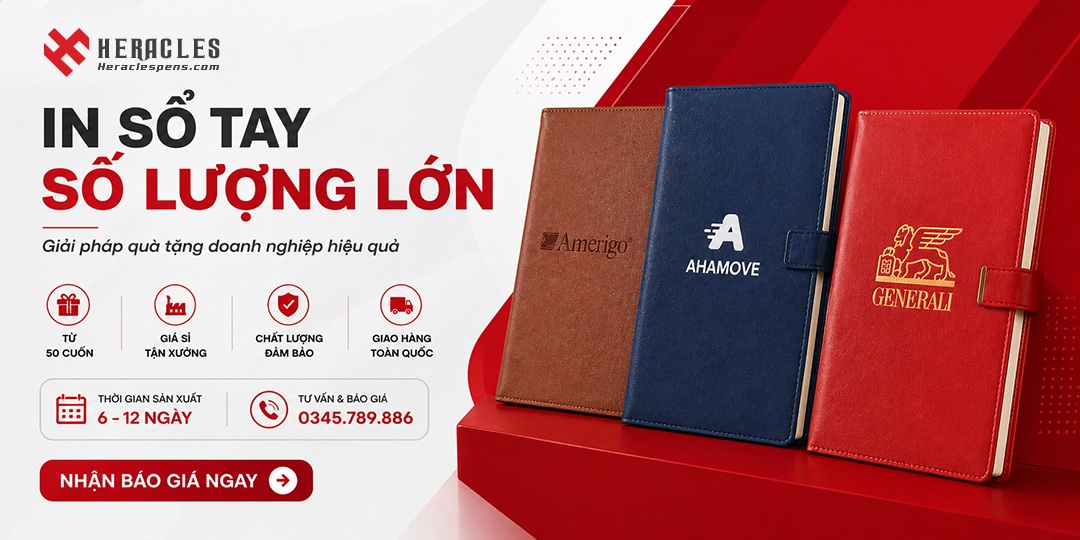 Dịch vụ in sổ tay số lượng lớn làm quà tặng doanh nghiệp giá sỉ tận xưởng với thiết kế sang trọng in logo theo yêu cầu giao hàng nhanh chóng toàn quốc.