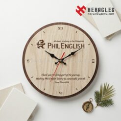 Thiết kế đồng hồ gỗ treo tường quà tặng doanh nghiệp in khắc hình ảnh theo yêu cầu cho các dịp kỷ niệm thành lập công ty hay tri ân đối tác và khách hàng.