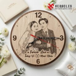 Đồng hồ gỗ quà tặng cưới – Món quà lưu giữ yêu thương theo năm tháng 12 Chi tiết đồng hồ gỗ treo tường làm quà cưới độc đáo in hình kỷ niệm giúp không gian phòng tân hôn thêm phần ấm cúng và đầy ắp những khoảnh khắc yêu.