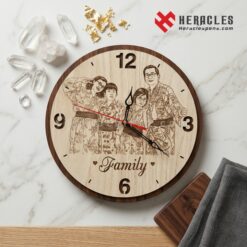 Đồng hồ gỗ quà tặng cưới – Món quà lưu giữ yêu thương theo năm tháng 31 Quà tặng đồng hồ gỗ khắc hình chân dung bằng laser sắc nét mẫu mã đẹp máy kim trôi chạy cực êm thích hợp trang trí không gian làm việc và phòng khách đẹp.