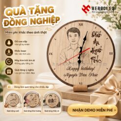 Mẫu đồng hồ gỗ quà tặng đồng nghiệp thiết kế tinh xảo khắc tên riêng làm quà chia tay đồng nghiệp hoặc quà sinh nhật ý nghĩa nhất hiện nay tại Việt Nam.