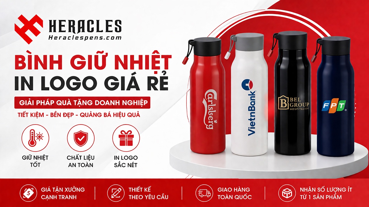 Làm bình giữ nhiệt giá rẻ theo yêu cầu là xu hướng quà tặng hiện đại giúp tạo dấu ấn riêng biệt, tăng giá trị nhận diện thương hiệu cho mọi tổ chức và cá nhân hiện nay.