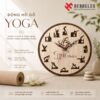 Đồng hồ gỗ yoga decor nghệ thuật cho không gian thiền và phòng tập gym giúp tạo cảm hứng tĩnh lặng với thiết kế khắc laser tinh xảo theo yêu cầu riêng.