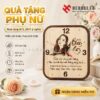 Mẫu đồng hồ gỗ quà tặng phụ nữ khắc hình theo yêu cầu cực đẹp, quà tặng ngày 8 tháng 3 và 20 tháng 10 ý nghĩa với công nghệ khắc laser tinh xảo.