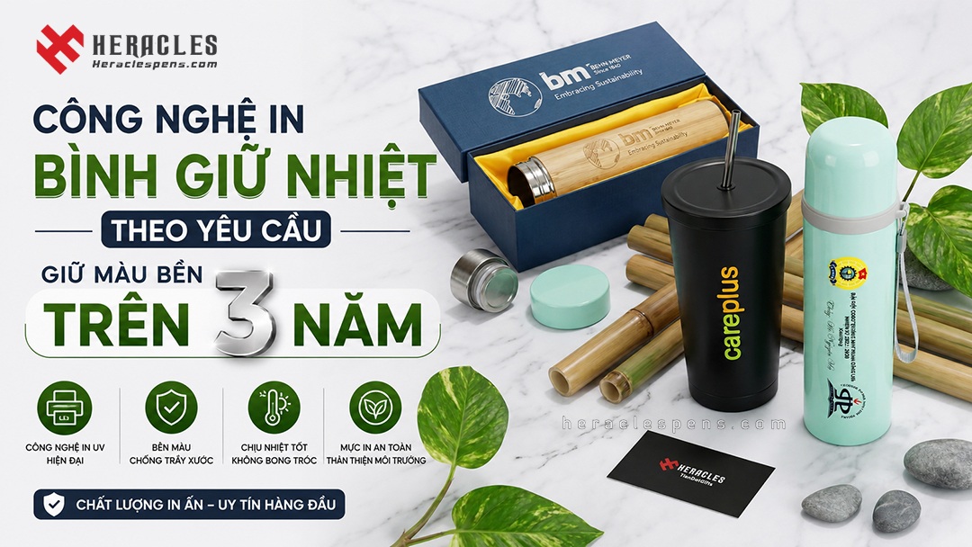 Dịch vụ in bình giữ nhiệt màu bền sắc nét cam kết không bong tróc, dùng công nghệ in hiện đại, chịu nhiệt rất tốt và an toàn cho mọi người sử dụng.