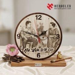 Bộ quà tặng đồng hồ gỗ quà lễ tri ân và trưởng thành sang trọng đi kèm Bút khắc tên cao cấp làm quà tặng thầy cô giáo ngày bế giảng năm học