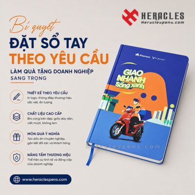 Dịch vụ đặt sổ tay theo yêu cầu làm quà tặng doanh nghiệp sang trọng tại Heracles Pens