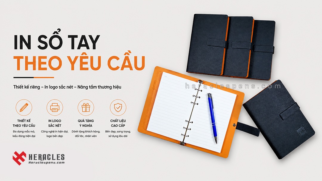 Xưởng sản xuất sổ in theo yêu cầu giá sỉ cho doanh nghiệp tại Heracles Pens