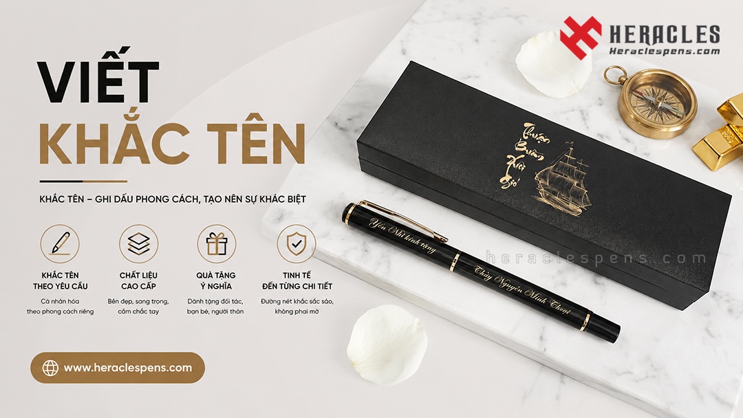 Viết Khắc Tên Theo Yêu Cầu Lấy Ngay – Khắc Laser Sắc Nét, Quà Tặng Cao Cấp 9 Mẫu viết khắc tên làm quà tặng doanh nghiệp sang trọng và tinh tế tại Heracles Pens.