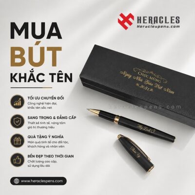 Mua bút khắc tên theo yêu cầu làm quà tặng doanh nghiệp sang trọng Heracles Pens
