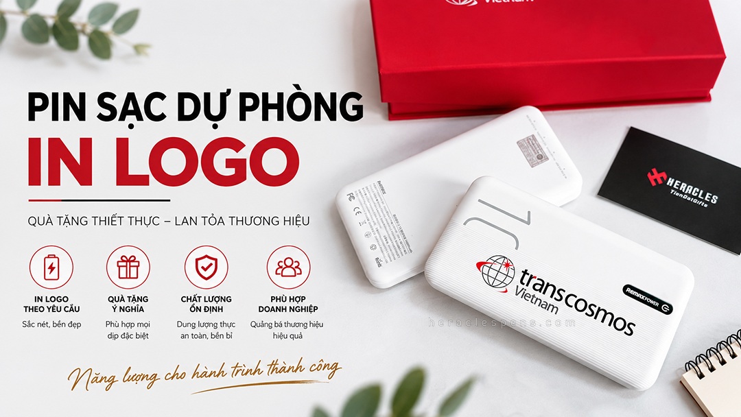 Pin sạc dự phòng in logo giá sỉ làm quà tặng doanh nghiệp