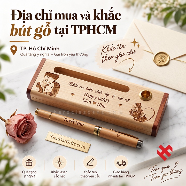 Địa chỉ mua và khắc bút gỗ tại TPHCM – Lựa chọn hoàn hảo cho quà tặng độc bản 2 Địa chỉ mua và khắc bút gỗ tại TPHCM