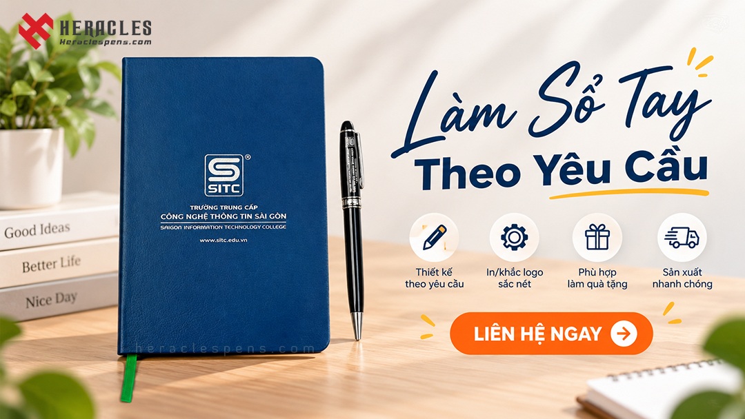 Làm Sổ Tay Theo Yêu Cầu - Giải Pháp Quà Tặng Doanh Nghiệp Đẳng Cấp Tại TPHCM 9 Mẫu sổ tay bìa da cao cấp in logo doanh nghiệp làm quà tặng đối tác tại xưởng sản xuất làm sổ tay theo yêu cầu giá rẻ TPHCM.