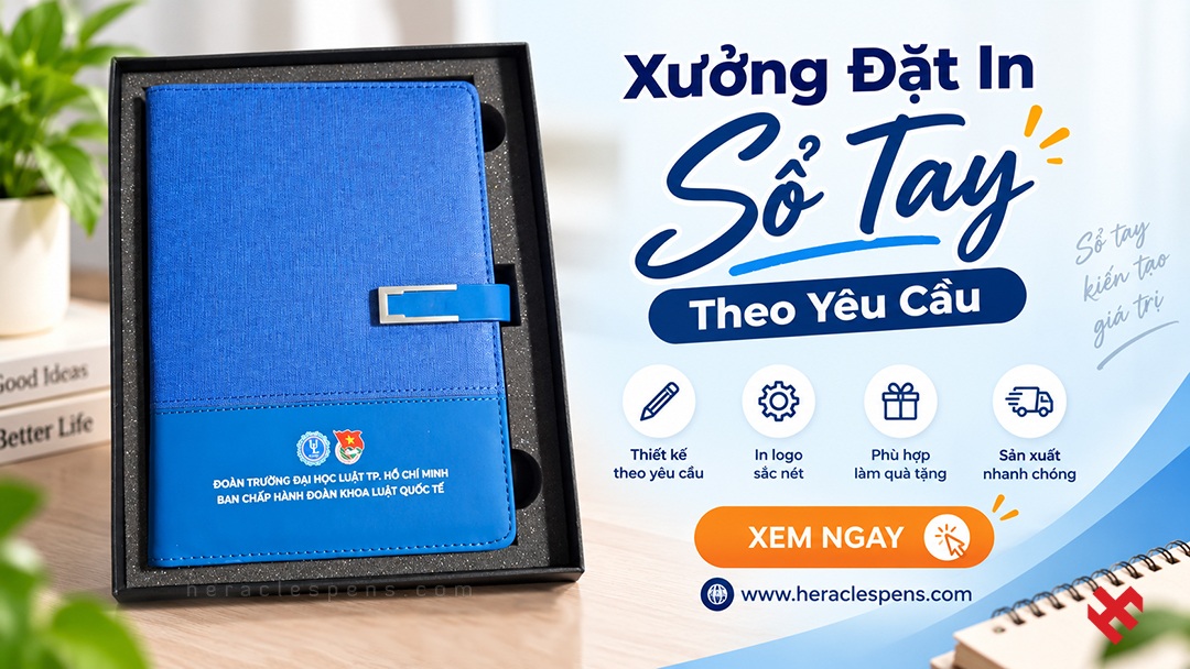 Xưởng Đặt In Sổ Tay Theo Yêu Cầu Giá Sỉ: Đa Dạng Mẫu Mã, Thiết Kế Miễn Phí 9 Mẫu sổ tay in logo doanh nghiệp và quà tặng sổ da cao cấp từ xưởng đặt in sổ tay theo yêu cầu.