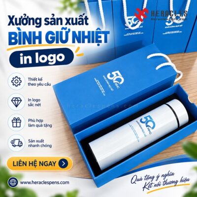 Xưởng sản xuất bình giữ nhiệt in logo: Giải pháp quà tặng doanh nghiệp tối ưu, uy tín và chuyên nghiệp 2 Bình Giữ Nhiệt Vỏ Tre Khắc Logo Tự Nhiên, Sang Trọng
